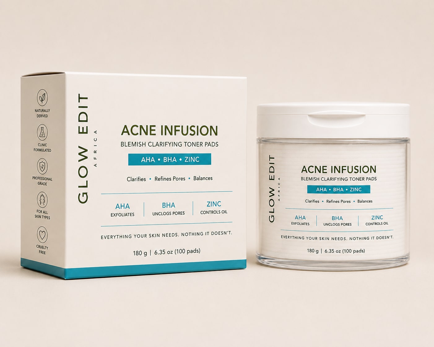 Glow Edit Acne Infusion Blemish Clarifying Pads (100 pads)